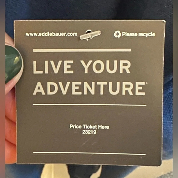 NWT Eddie Bauer Men’s Blue Long Sleeve Polo Shirt Size Large Tall - Picture 5 of 5